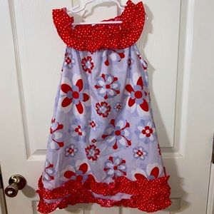 Red and blue boutique style dress